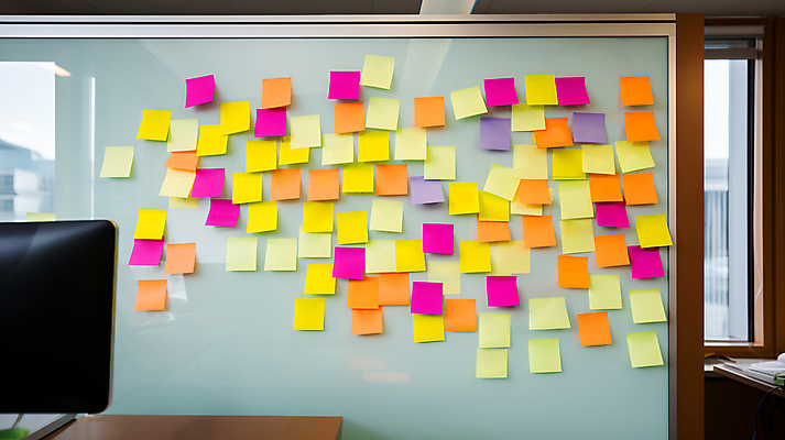 JPG 편집이미지 백그라운드 사람없음 칠판 가득함 포스트잇 화이트보드 붙이기 편집실사 AI포토 AI콘텐츠 모션 메모지 CG 파일형식