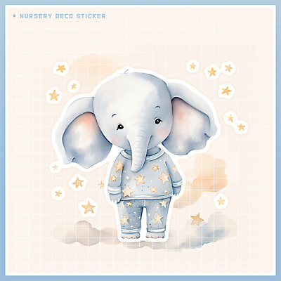 PSD 구름 별 동물캐릭터 스티커 일러스트 코끼리 수채화 사람없음 귀여움 회색 잠옷 내복 국내일러스트 일러캐릭터 자연요소 동물 캐릭터 옷 컬러 컨셉 포유류 속옷 파일형식