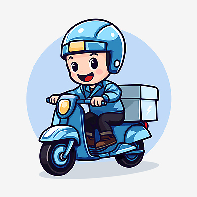 전신 캐릭터 남자 하늘색 일러스트 한명 성인 파란색 운전 오토바이 배달원 승차 배송 성인남자한명만 일러캐릭터 AI파일 직업 1 컬러 모션 사람 바이크 남자한명만 성인남자만 파일형식 벡터