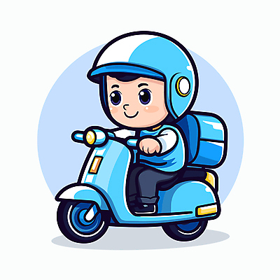 전신 캐릭터 남자 하늘색 일러스트 한명 성인 파란색 운전 오토바이 배달원 승차 배송 성인남자한명만 일러캐릭터 AI파일 직업 1 컬러 모션 사람 바이크 남자한명만 성인남자만 파일형식 벡터