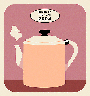 일러스트 프레임 사람없음 분위기 수증기 찻주전자 오브젝트 엽서 트렌드컬러 피치퍼즈 국내일러스트 AI파일 컬러 컨셉 주전자 편지 파일형식 벡터