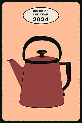 일러스트 프레임 사람없음 분위기 찻주전자 오브젝트 엽서 트렌드컬러 피치퍼즈 국내일러스트 AI파일 컬러 컨셉 주전자 편지 파일형식 벡터