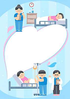 전신 여자 남자 일러스트 프레임 서기 앉기 여러명 성인 파란색 눕기 손들기 파이팅 환자 간호사 의사 하트 기록 링거 물병 서랍장 링거걸이 병원침대 서류판 성인만 국내일러스트 AI파일 모양 컬러 가구 다수 의학 의료기기 모션 사람 사무용품 의료진 침대 물통 파일형식 벡터