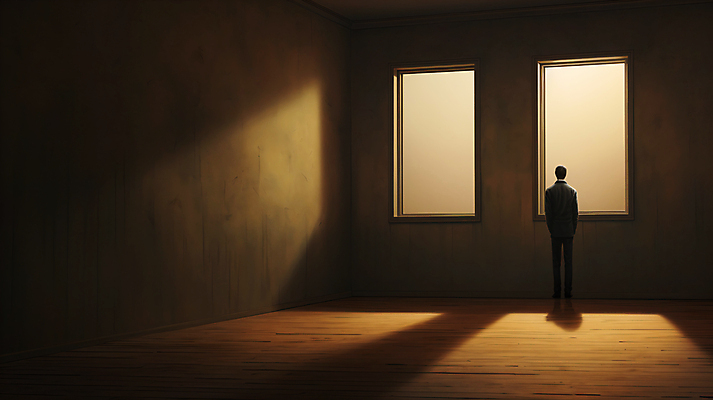 JPG 전신 편집이미지 남자 창문 실내 한명 서기 성인 빛 어둠 공간 방 고독 혼자 성인남자한명만 편집실사 AI인물포토 AI콘텐츠 1 감정 모션 사람 내부 CG 남자한명만 성인남자만 파일형식 AI포토