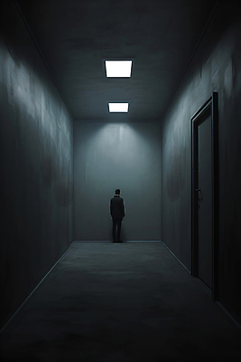 JPG 전신 편집이미지 남자 조명 실내 한명 서기 성인 빛 어둠 공간 방 고독 혼자 성인남자한명만 편집실사 AI인물포토 AI콘텐츠 1 감정 모션 사람 내부 CG 남자한명만 성인남자만 파일형식 AI포토