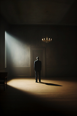 JPG 전신 편집이미지 남자 창문 실내 한명 서기 성인 빛 문 어둠 공간 방 고독 샹들리에 혼자 성인남자한명만 편집실사 AI인물포토 AI콘텐츠 1 감정 모션 조명 사람 내부 CG 남자한명만 성인남자만 파일형식 AI포토