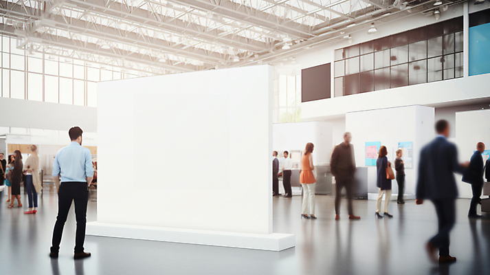 JPG 전신 편집이미지 배너 여러명 성인 사각형 공간 군중 전시회 디지털합성 박람회 엑스포 목업 성인만 편집실사 AI인물포토 AI콘텐츠 도형 다수 사람 전시 CG 파일형식 AI포토