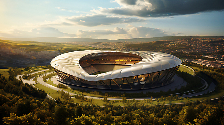 JPG 구름 편집이미지 스포츠 하늘 사람없음 스타디움 경기장 디지털합성 체육관 편집실사 AI포토 AI콘텐츠 자연요소 스포츠시설 CG 파일형식