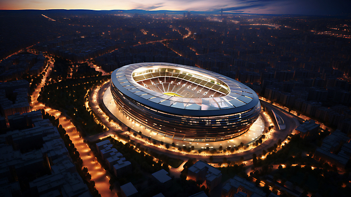 JPG 편집이미지 스포츠 야경 사람없음 빛 스타디움 경기장 디지털합성 체육관 편집실사 AI포토 AI콘텐츠 스포츠시설 야간 CG 파일형식 풍경_경치