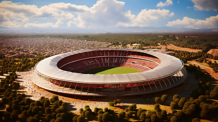 JPG 구름 편집이미지 스포츠 하늘 경기 사람없음 스타디움 경기장 디지털합성 체육관 편집실사 AI포토 AI콘텐츠 자연요소 스포츠시설 CG 파일형식