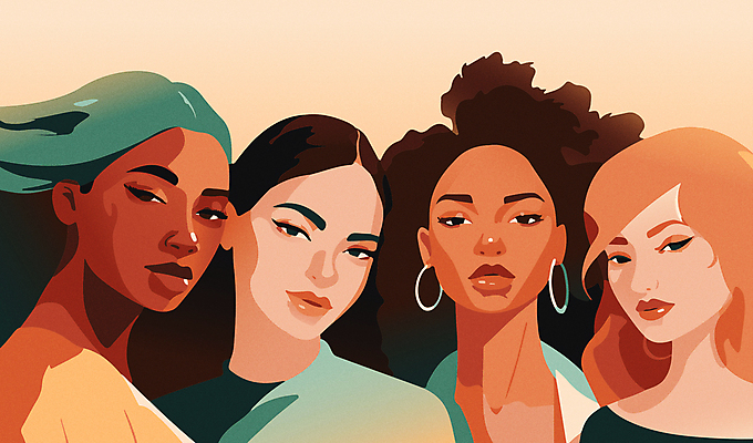 외국인 백인 모델 응시 여자 흑인 일러스트 무표정 동양인 여러명 상반신 성인 글로벌 뷰티 우아함 다인종 초상화 성인여자만 국내일러스트 AI파일 서양인 시선 감정 다수 컨셉 표정 사람 인종 그림 여자만 성인만 파일형식 벡터