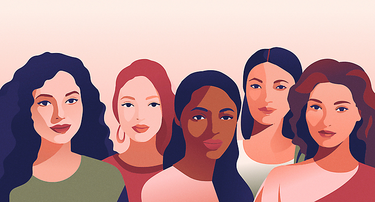 외국인 백인 모델 응시 여자 흑인 일러스트 무표정 동양인 여러명 상반신 성인 글로벌 뷰티 우아함 다인종 초상화 성인여자만 국내일러스트 AI파일 서양인 시선 감정 다수 컨셉 표정 사람 인종 그림 여자만 성인만 파일형식 벡터