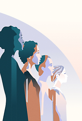 외국인 백인 모델 여자 실루엣 흑인 일러스트 동양인 여러명 상반신 성인 파란색 글로벌 뷰티 우아함 다인종 초상화 성인여자만 국내일러스트 AI파일 서양인 컬러 다수 컨셉 촬영기법 사람 인종 그림 여자만 성인만 파일형식 벡터