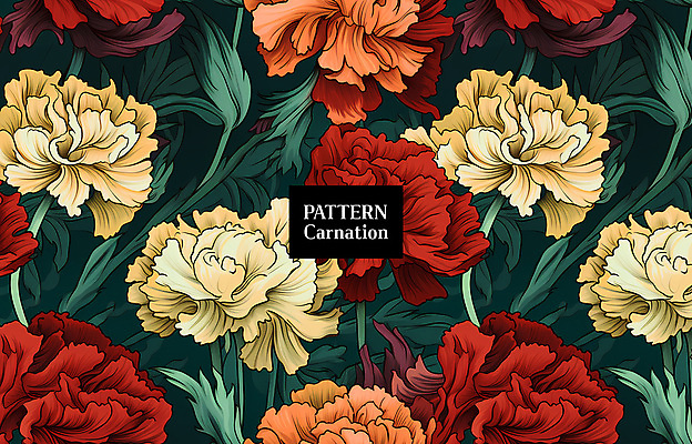 PSD 편집이미지 잎 패턴 사람없음 빨간색 노란색 패턴백그라운드 카네이션 이미지편집 식물 꽃 컬러 백그라운드 무늬 파일형식