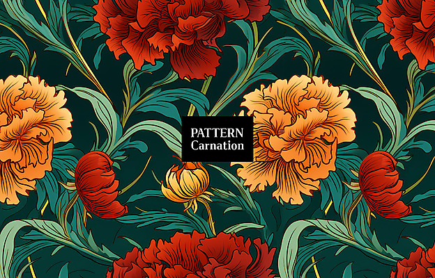 PSD 편집이미지 잎 패턴 사람없음 빨간색 노란색 패턴백그라운드 카네이션 꽃봉오리 이미지편집 식물 꽃 컬러 백그라운드 무늬 파일형식