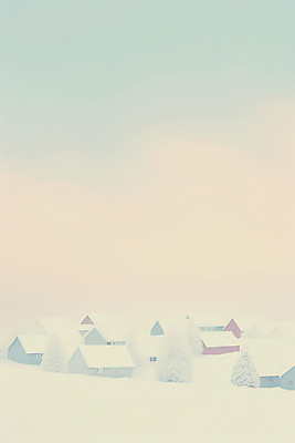 JPG 편집이미지 백그라운드 설경 겨울 하늘 주택 풍경 사람없음 설원 눈 민트색 편집실사 AI일러스트 AI콘텐츠 자연요소 계절 컬러 날씨 눈_날씨 건물 CG 파일형식