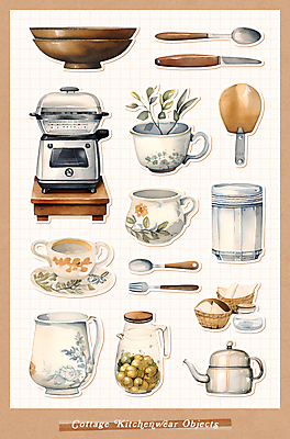 PSD 화분 포크 스티커 일러스트 주전자 나뭇잎 수채화 사람없음 바구니 숟가락 머그컵 빈티지 분위기 나이프 화장지 오븐 찻잔 오브젝트 그림 냅킨 양념통 주걱 감성 놋그릇 소금통 엘리먼트 국내일러스트 그릇 식기 컨셉 잎 주방용품 잔 수저 통 컵 가전제품 양념 칼 파일형식