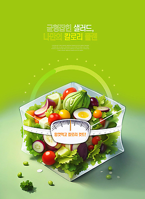 PSD 편집이미지 다이어트 채소 줄자 사람없음 연두색 샐러드 체중계 칼로리 건강식 식단관리 이미지편집 음식 자 건강 초록색 파일형식