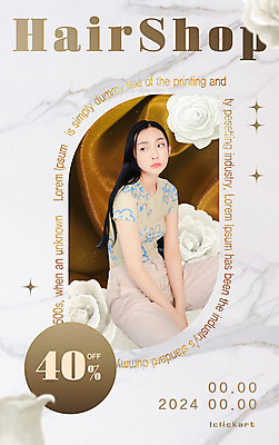 템플릿 편집 디자인 여자 꽃 팝업 한명 앉기 이벤트 상반신 20대 성인 뷰티 세일 회색 금색 미용실 대리석 의료성형뷰티 웹배너 성인여자한명만 프로모션 이미지템플릿 AI파일 식물 1 배너 컬러 웹템플릿 재료 모션 사람 청년 뷰티샵 여자한명만 성인여자만 파일형식 벡터