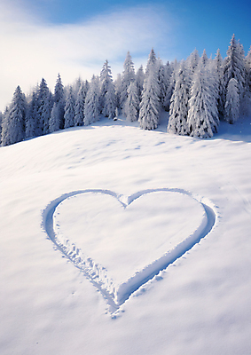 JPG 나무 구름 편집이미지 백그라운드 설경 겨울 자연 하늘 풍경 사람없음 설원 흰색 하트 편집실사 AI포토 AI콘텐츠 자연요소 모양 식물 계절 컬러 눈_날씨 CG 생태계 파일형식