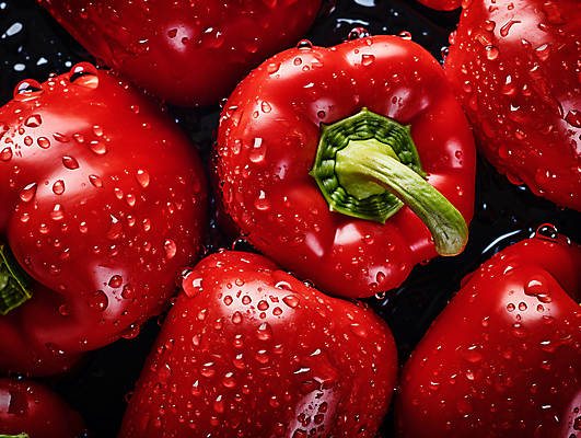 JPG 편집이미지 자연 파프리카 건강 사람없음 빨간색 물 물방울 신선 수분 유기농 편집실사 AI포토 AI콘텐츠 자연요소 웰빙 컬러 채소 CG 생태계 파일형식