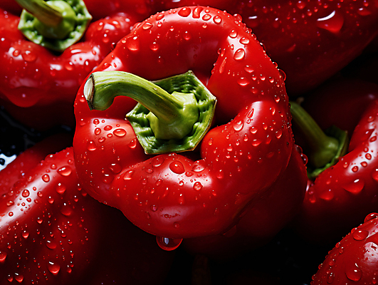 JPG 편집이미지 자연 파프리카 건강 사람없음 빨간색 물 물방울 신선 수분 유기농 편집실사 AI포토 AI콘텐츠 자연요소 웰빙 컬러 채소 CG 생태계 파일형식