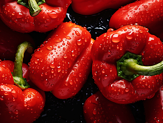 JPG 편집이미지 자연 파프리카 건강 사람없음 빨간색 물 물방울 신선 수분 유기농 편집실사 AI포토 AI콘텐츠 자연요소 웰빙 컬러 채소 CG 생태계 파일형식