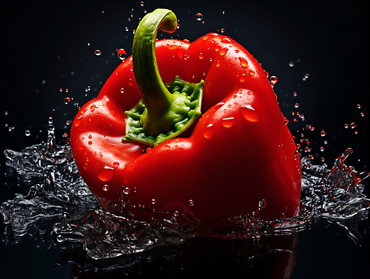 JPG 편집이미지 자연 파프리카 건강 사람없음 빨간색 물 물방울 신선 수분 유기농 튀는물 편집실사 AI포토 AI콘텐츠 자연요소 웰빙 컬러 채소 CG 생태계 액체표현 스플래쉬 파일형식