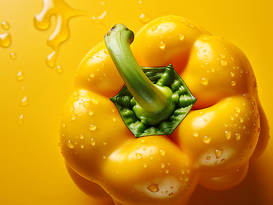 JPG 편집이미지 자연 파프리카 건강 사람없음 물 노란색 물방울 신선 수분 유기농 편집실사 AI포토 AI콘텐츠 자연요소 웰빙 컬러 채소 CG 생태계 파일형식