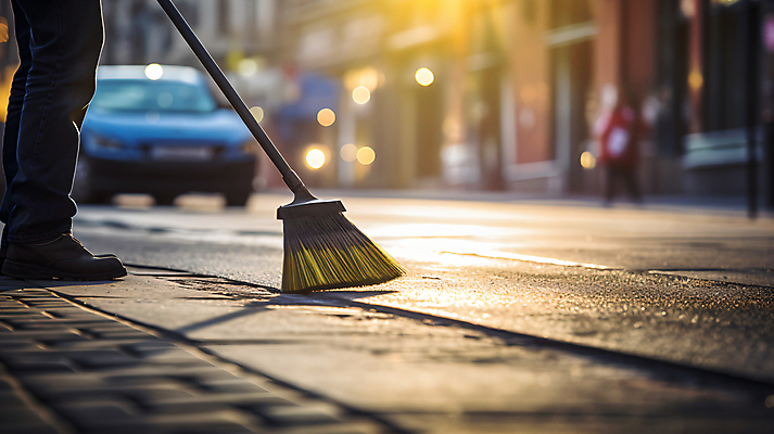 JPG 편집이미지 거리 한명 사람 성인 일몰 하반신 도심 빗자루 청소 환경미화 환경미화원 성인한명만 편집실사 AI인물포토 AI콘텐츠 직업 1 노을 환경 도시 청소도구 CG 성인만 파일형식 AI포토