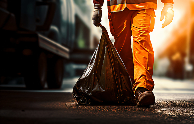 JPG 편집이미지 거리 한명 들기 사람 성인 걷기 일몰 하반신 도심 청소 쓰레기봉투 환경미화 환경미화원 성인한명만 편집실사 AI인물포토 AI콘텐츠 직업 1 모션 봉투 노을 환경 도시 CG 성인만 파일형식 AI포토