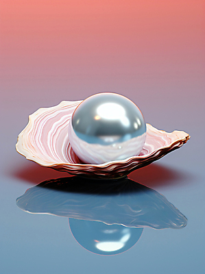 JPG 편집이미지 장신구 사람없음 반사 조개껍데기 보석 디지털합성 진주 그라데이션 진주조개 편집실사 AI포토 AI콘텐츠 조개 광석 CG 파일형식