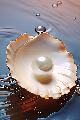 JPG 편집이미지 물결 장신구 사람없음 물 조개껍데기 보석 디지털합성 진주 진주조개 편집실사 AI포토 AI콘텐츠 자연요소 조개 광석 CG 파일형식