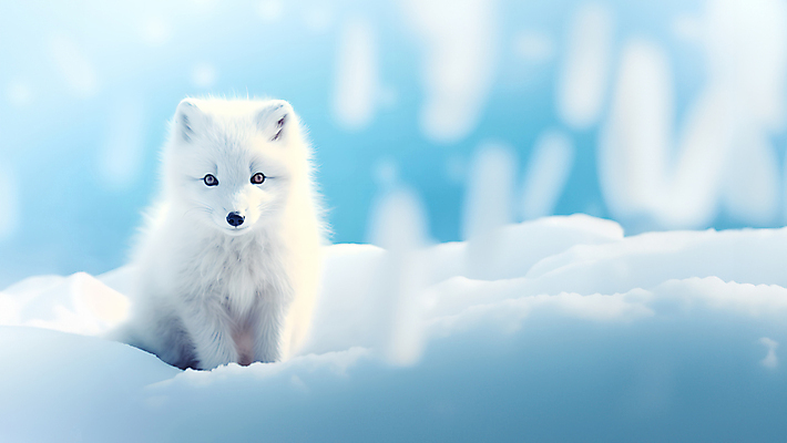 JPG 동물 편집이미지 한마리 겨울 사람없음 눈 여우 백여우 북극여우 편집실사 AI포토 AI콘텐츠 자연요소 1 계절 포유류 날씨 CG 파일형식