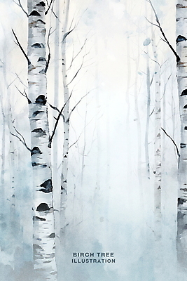 PSD 나무 편집이미지 백그라운드 겨울 자연 나뭇잎 수채화 풍경 사람없음 침묵 번짐 자작나무 자작나무숲 이미지편집 식물 계절 잎 소리 숲 생태계 파일형식 효과