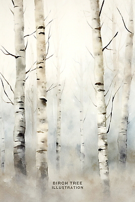 PSD 나무 편집이미지 백그라운드 겨울 자연 나뭇잎 수채화 풍경 사람없음 침묵 번짐 자작나무 자작나무숲 이미지편집 식물 계절 잎 소리 숲 생태계 파일형식 효과