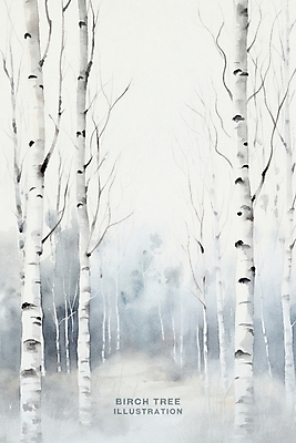 PSD 나무 편집이미지 백그라운드 겨울 자연 나뭇잎 수채화 풍경 사람없음 침묵 번짐 자작나무 자작나무숲 이미지편집 식물 계절 잎 소리 숲 생태계 파일형식 효과