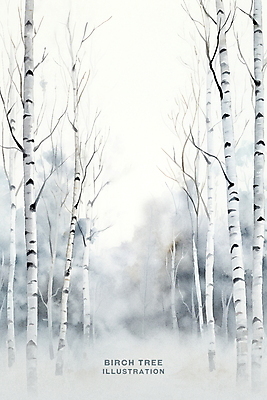 PSD 나무 편집이미지 백그라운드 겨울 자연 나뭇잎 수채화 풍경 사람없음 침묵 번짐 자작나무 자작나무숲 이미지편집 식물 계절 잎 소리 숲 생태계 파일형식 효과