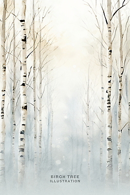 PSD 나무 편집이미지 백그라운드 겨울 자연 나뭇잎 수채화 풍경 사람없음 침묵 번짐 자작나무 자작나무숲 이미지편집 식물 계절 잎 소리 숲 생태계 파일형식 효과