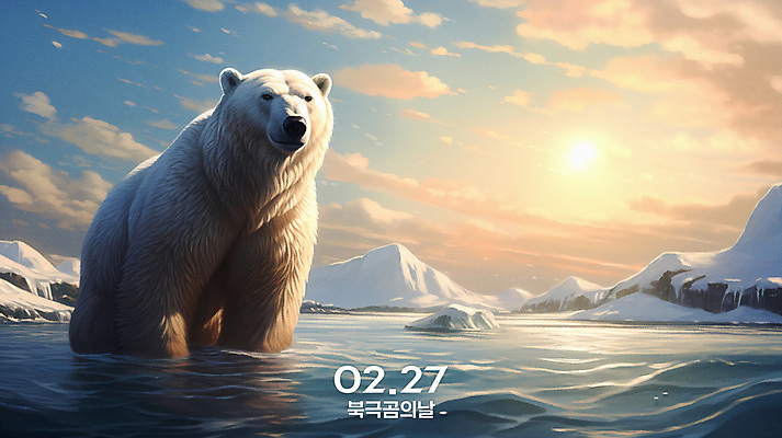 PSD 구름 편집이미지 한마리 기념일 바다 하늘 사람없음 물 일몰 북극 북극곰 빙하 이미지편집 자연요소 1 곰 이벤트 노을 극지방 파일형식