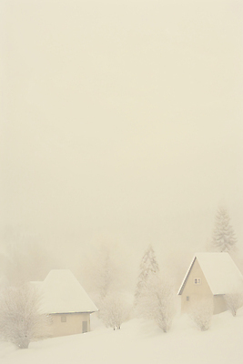 JPG 나무 백그라운드 겨울 일러스트 자연 주택 풍경 사람없음 설원 추위 흰색 눈 분위기 감성 베이지색 국내일러스트 AI일러스트 AI콘텐츠 자연요소 식물 계절 컬러 컨셉 날씨 눈_날씨 건물 생태계 파일형식