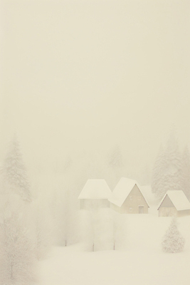 JPG 나무 백그라운드 겨울 일러스트 자연 주택 풍경 사람없음 설원 추위 흰색 눈 분위기 감성 베이지색 국내일러스트 AI일러스트 AI콘텐츠 자연요소 식물 계절 컬러 컨셉 날씨 눈_날씨 건물 생태계 파일형식