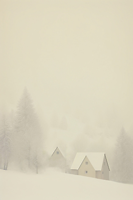 JPG 나무 백그라운드 겨울 일러스트 자연 주택 풍경 사람없음 설원 추위 흰색 눈 분위기 감성 베이지색 국내일러스트 AI일러스트 AI콘텐츠 자연요소 식물 계절 컬러 컨셉 날씨 눈_날씨 건물 생태계 파일형식