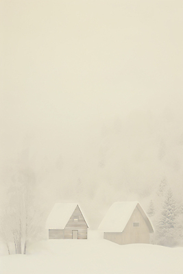 JPG 나무 백그라운드 겨울 일러스트 자연 주택 풍경 사람없음 설원 추위 흰색 눈 분위기 감성 베이지색 국내일러스트 AI일러스트 AI콘텐츠 자연요소 식물 계절 컬러 컨셉 날씨 눈_날씨 건물 생태계 파일형식