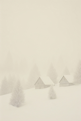 JPG 나무 백그라운드 겨울 일러스트 자연 주택 풍경 사람없음 설원 추위 흰색 눈 분위기 감성 베이지색 국내일러스트 AI일러스트 AI콘텐츠 자연요소 식물 계절 컬러 컨셉 날씨 눈_날씨 건물 생태계 파일형식