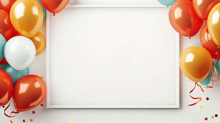JPG 편집이미지 프레임 이벤트 사람없음 파티 주황색 흰색 화려 꽃가루 풍선 카피스페이스 편집실사 AI포토 AI콘텐츠 컬러 컨셉 공백 가루 CG 파일형식