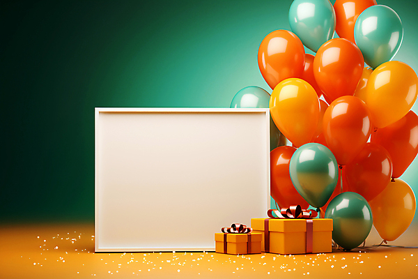 JPG 편집이미지 프레임 선물 이벤트 사람없음 선물상자 컬러풀 파티 화려 풍선 카피스페이스 편집실사 AI포토 AI콘텐츠 컬러 컨셉 상자 공백 CG 파일형식
