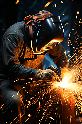 JPG 편집이미지 남자 건축 불꽃 노동자 한명 상반신 성인 작업 뜨거움 스파크 용접 용접공 용접기 용접마스크 성인남자한명만 편집실사 AI인물포토 AI콘텐츠 직업 1 불 마스크 사람 CG 남자한명만 성인남자만 파일형식 AI포토