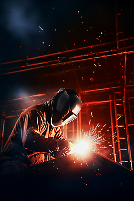 JPG 편집이미지 남자 건축 불꽃 노동자 한명 상반신 성인 빨간색 작업 뜨거움 스파크 용접 용접공 용접기 용접마스크 성인남자한명만 편집실사 AI인물포토 AI콘텐츠 직업 1 컬러 불 마스크 사람 CG 남자한명만 성인남자만 파일형식 AI포토