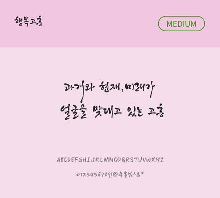 폰트 한글 사람없음 OTF TTF 국문폰트 낱개폰트 설치폰트 디자인서체 미디움체 무료콘텐츠 무료폰트 행복고흥체 문자 파일형식 지자체폰트